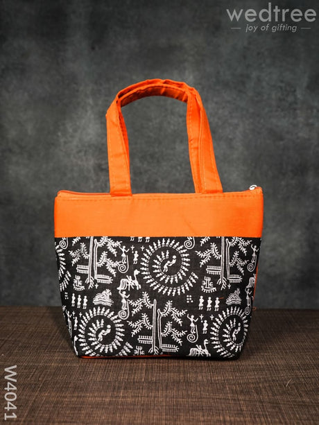 Hand Bag With Warli Print - W4041 Bags
