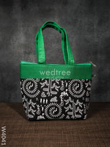 Hand Bag With Warli Print - W4041 Bags