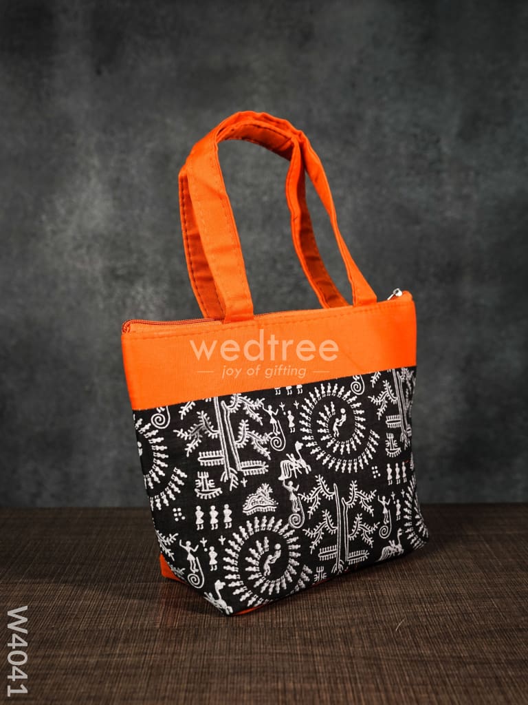 Hand Bag With Warli Print - W4041 Bags