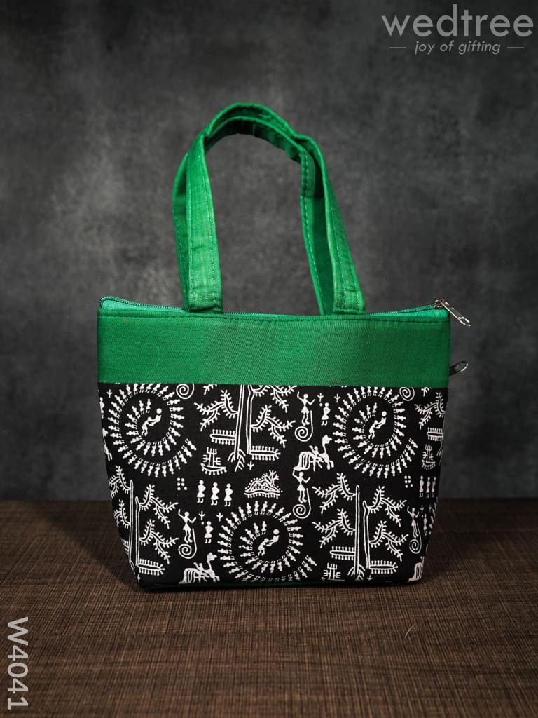 Hand Bag With Warli Print - W4041 Bags