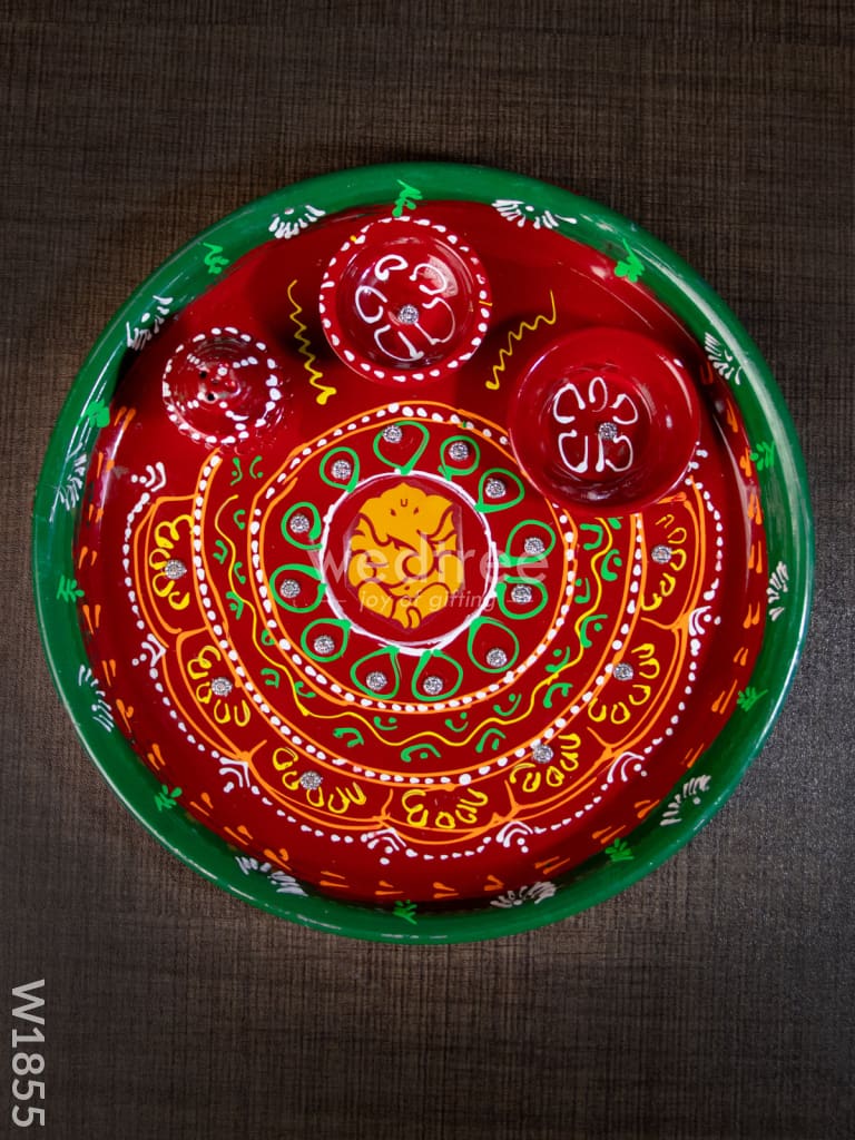 Hand Painted Arthi Thali - W1855 Pooja Utilities