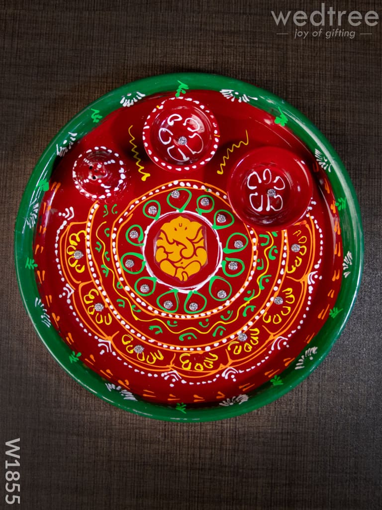 Hand Painted Arthi Thali - W1855 Pooja Utilities