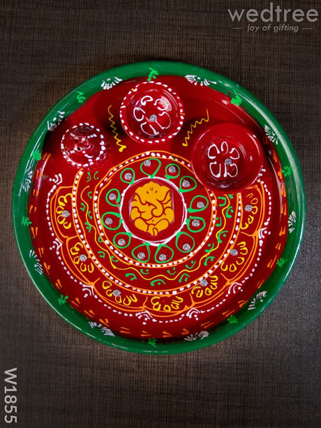 Hand Painted Arthi Thali - W1855 Pooja Utilities