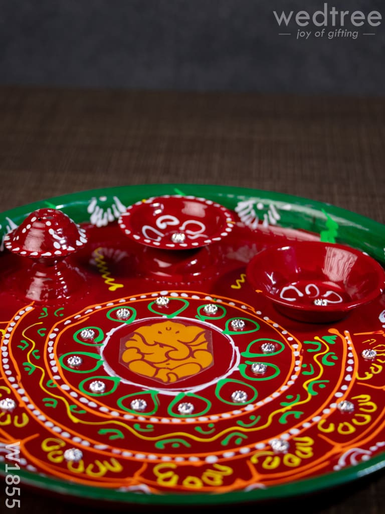 Hand Painted Arthi Thali - W1855 Pooja Utilities