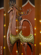 Hand Painted Deer - Set Of 2 Wl2656 Metal Decor Showpiece