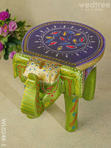 Hand Painted Elephant Stool - 6 Inch Wl0248-1 Wooden Decor