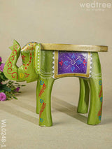 Hand Painted Elephant Stool - 6 Inch Wl0248-1 Wooden Decor