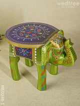 Hand Painted Elephant Stool - 6 Inch Wl0248-1 Wooden Decor