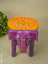 Hand Painted Elephant Stool - 8 Inch Wl3363 Wooden Stools