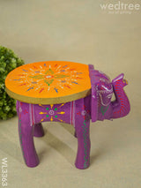 Hand Painted Elephant Stool - 8 Inch Wl3363 Wooden Stools