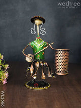 Decorative Doll Pen Stand - Wl1666 Metal Decor Utility