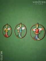 Handpainted Ring Musicians Wall Hanging Frame - Set Of 3 Wl3723 Metal Decor