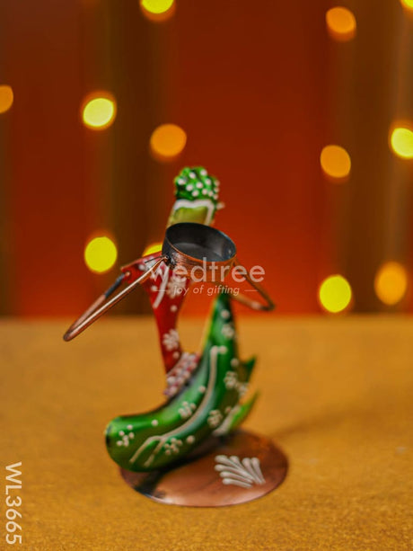 Handpainted Musician Candle Holder - Wl3665 Metal Decor Utility