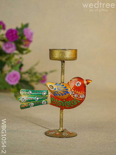 Hand-Painted Sparrow T-Light Holder - Wbg1054-2 Candles