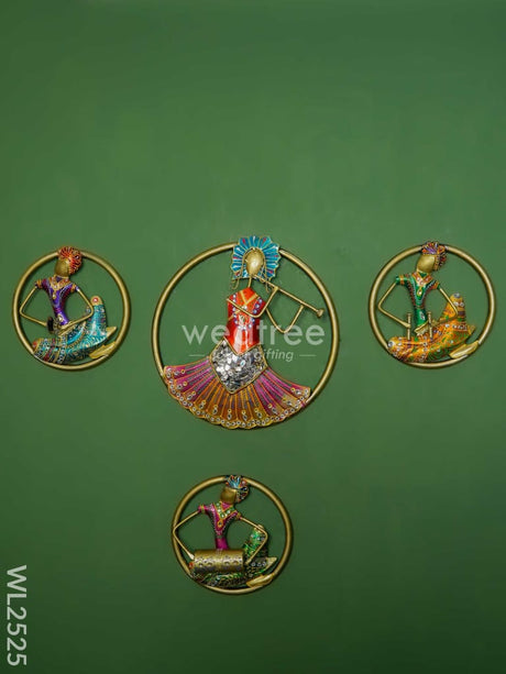 Handpainted Wall Hanging Musicians - Set Of 4 Wl2525 Metal Decor