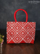 Handbag With Chikankari Work (Assorted) - Wbg0652 Hand Bags