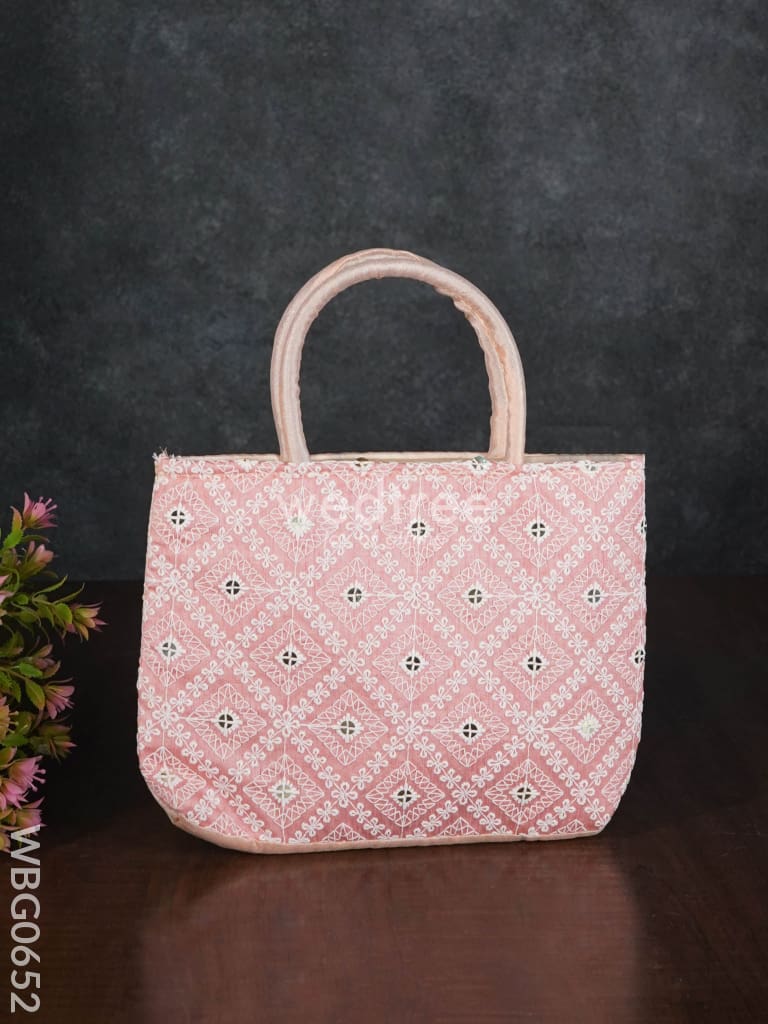 Handbag With Chikankari Work (Assorted) - Wbg0652 Hand Bags