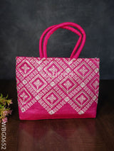 Handbag With Chikankari Work (Assorted) - Wbg0652 Hand Bags