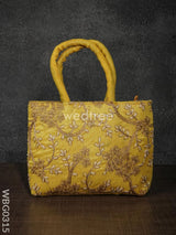 Handbag With Golden Floral Embroidery - Wbg0315 Hand Bags