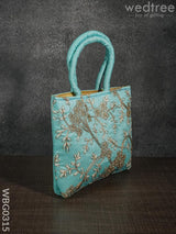 Handbag With Golden Floral Embroidery - Wbg0315 Hand Bags