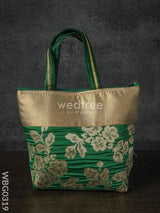 Handbag With Golden Floral Printed Design - Wbg0319 Hand Bags