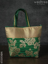 Handbag With Golden Floral Printed Design - Wbg0319 Hand Bags