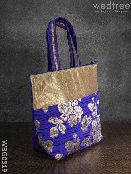 Handbag With Golden Floral Printed Design - Wbg0319 Hand Bags