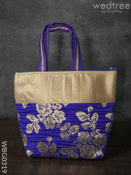 Handbag With Golden Floral Printed Design - Wbg0319 Hand Bags