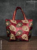 Handbag With Peacock Feathered Prints - Wbg0352 Hand Bags