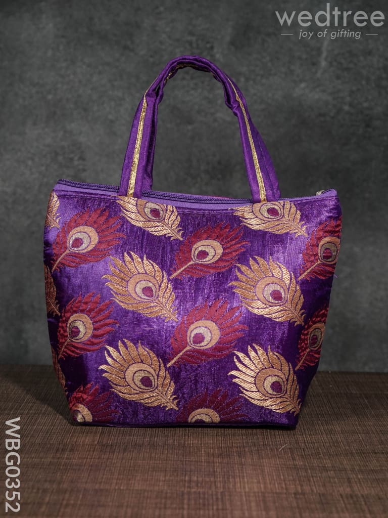 Handbag With Peacock Feathered Prints - Wbg0352 Hand Bags