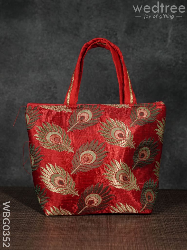 Handbag With Peacock Feathered Prints - Wbg0352 Hand Bags