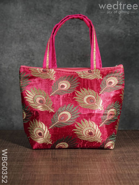 Handbag With Peacock Feathered Prints - Wbg0352 Hand Bags