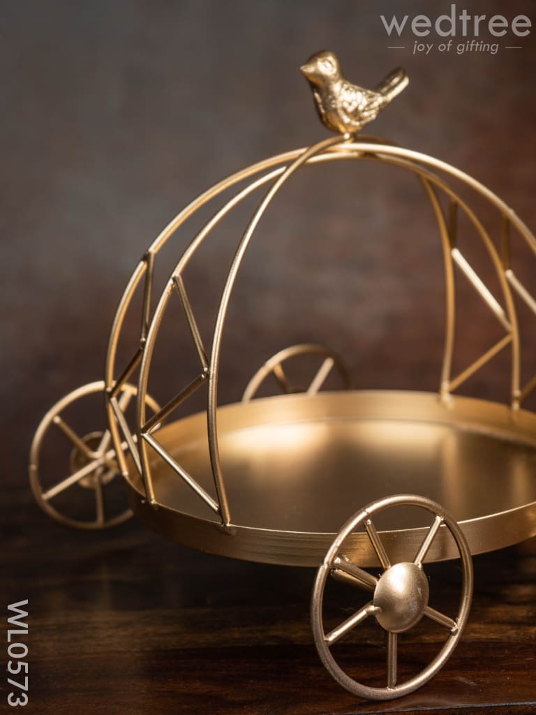 Handcrafted Metal Cake Stand With Bird On The Top - Wl0573 Decor Utility