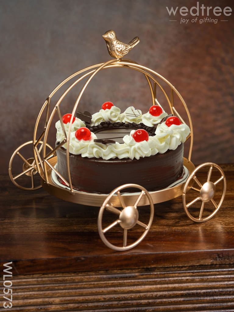 Handcrafted Metal Cake Stand With Bird On The Top - Wl0573 Decor Utility