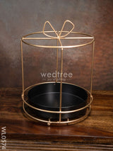 Handcrafted Metal Cake Stand With Ribbon On The Top - Wl0574 Decor Utility