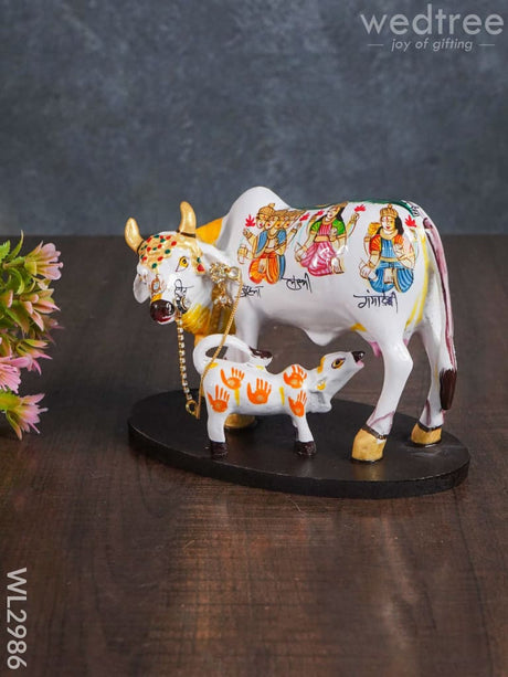Handcrafted Polyresin Cow & Calf - Small Wl2986 Showpieces