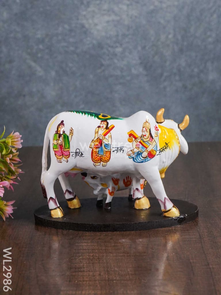 Handcrafted Polyresin Cow & Calf - Small Wl2986 Showpieces