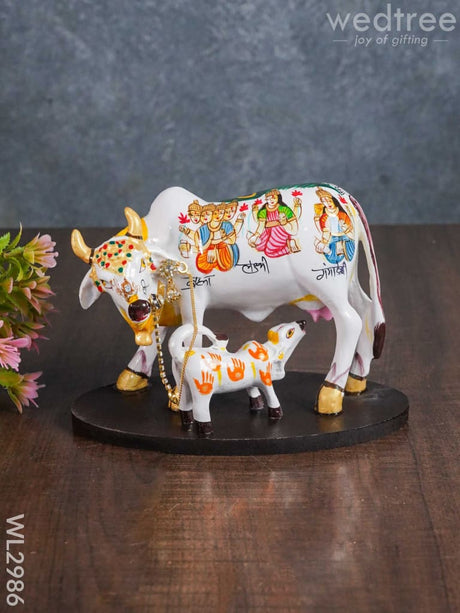 Handcrafted Polyresin Cow & Calf - Small Wl2986 Showpieces