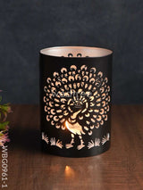 Handcrafted Votive With Peacock Design In Jhaali Pattern - Wbg0961 Candles