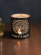 Handcrafted Votive With Peacock Design In Jhaali Pattern - Wbg0961 Candles