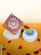 Handpainted Brass Flower Shaped Diya - Wbg0040 Rg