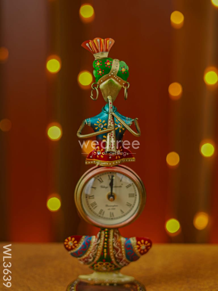 Handpainted Musician Clock Showpiece - Wl3639 Metal Decor Utility