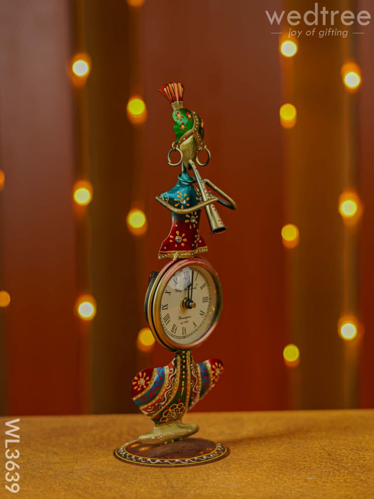 Handpainted Musician Clock Showpiece - Wl3639 Metal Decor Utility