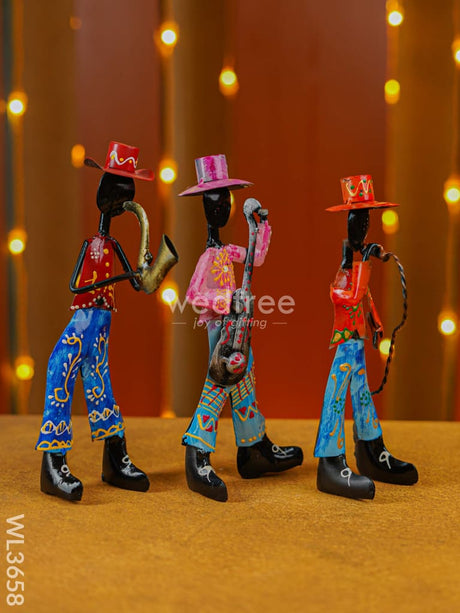 Handpainted Musician Set - 3 Wl3658 Metal Decor Showpiece