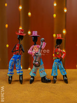 Handpainted Musician Set - 3 Wl3658 Metal Decor Showpiece