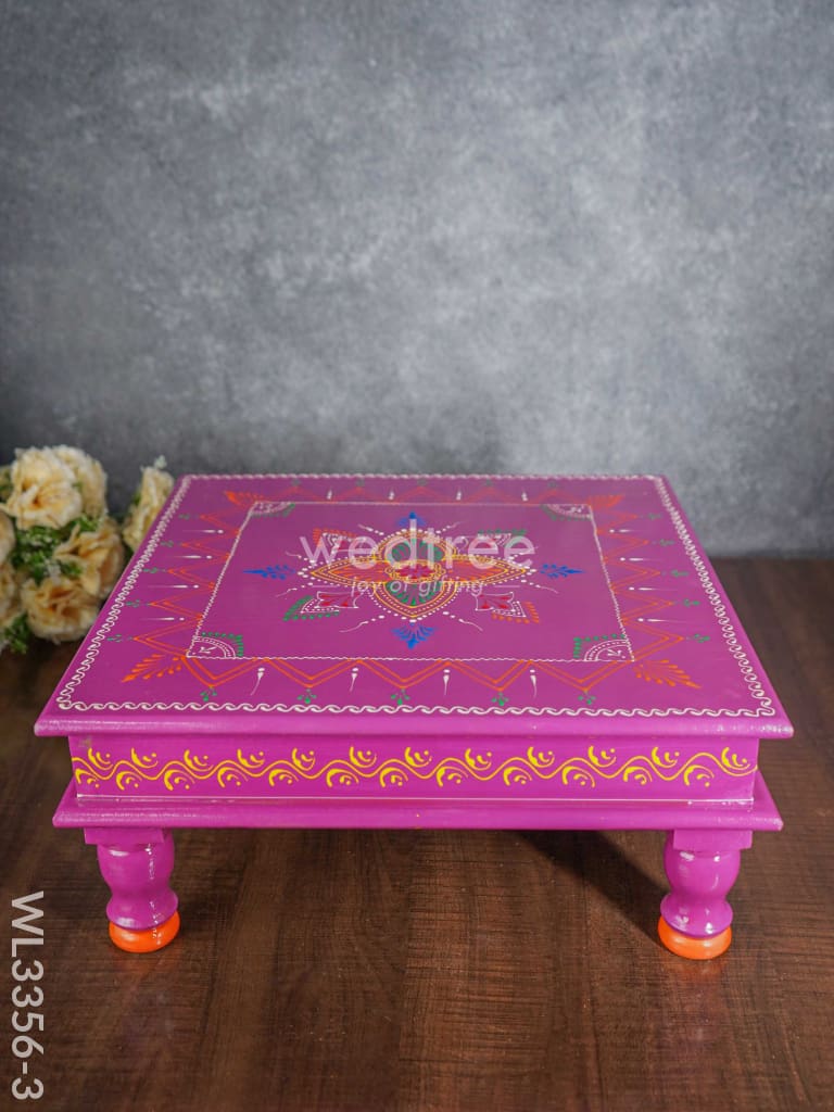 Handpainted Wooden Manai - Wl3356 15X15 Inch Stools