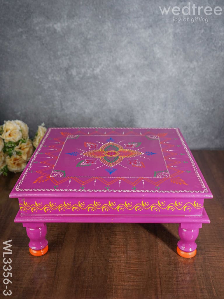 Handpainted Wooden Manai - Wl3356 15X15 Inch Stools