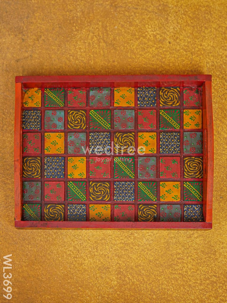 Handpainted Wooden Tray - Set Of 2 Wl3699 Utility