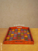 Handpainted Wooden Tray - Set Of 2 Wl3699 Utility