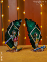 Handpainted Yoga Lady Showpiece - Set Of 2 Wl3638 Metal Decor